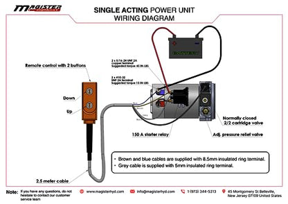 Magister Hydraulic Pump 12V DC Single Acting Power Unit with 10 Quarts Plastic Tank 2600PSI - color: Single Acting, size: 10 QTs