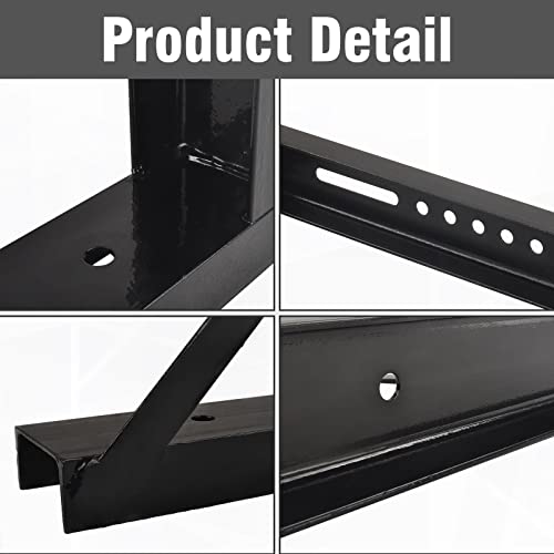 2 PCS 24 x 24 Inch Black Welded Structural Steel Mounting Brackets - size: 24"x24" Welded-2PCS