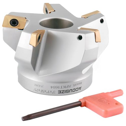 Accusize Indexable Face Mill, 3 in, 75 Deg, 5 APKT1604 Inserts, 0028-2602 - size: 3"