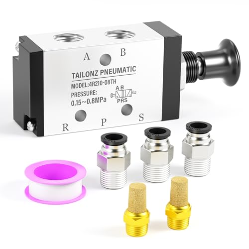 TAILONZ 1/4"NPT 5 Way 2 Position 4R210-08-TH Spring Reset Manual Valve