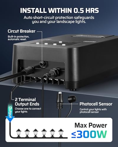 DEWENWILS 300W Low Voltage Landscape Transformer with Remote - style: 300W with Remote