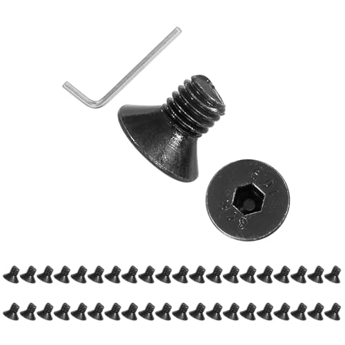 PATIKIL M5x8mm Flat Head Socket Cap Screws Carbon Steel Hex Spanner 100Pcs - size: M5x8 mm