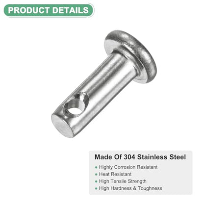 M METERXITY 20-Pack Single Hole Clevis Pins, M3 x 8mm 304 Stainless Steel Flat Head Clevis Pins for Mechanical Linkage/Fixed Parts/Ship Rigging, Link Hinge Pin Reusable - size: M3x8mm