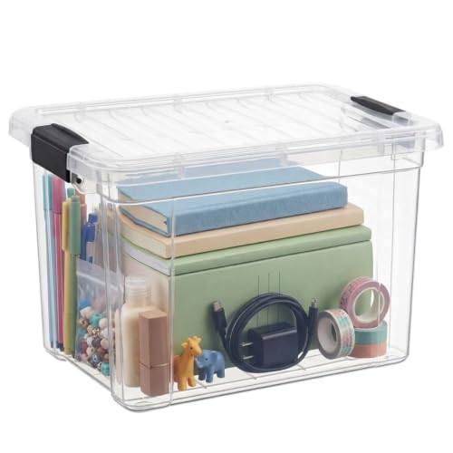 Superio Deep Storage Organizer Bin with Lid X-Deep Small Clear Storage Box with Latch for Home, Kitchen, Garage- Store, Food, Supplies, and Hair Accessories (4.75 Quart) - size: 4.7 Quart