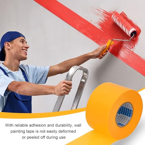 2roll Masking Tape (1.6" x55Yards Yellow) No Residue Universal Tape - color: Yellow, size: 1.6" x 55Yards