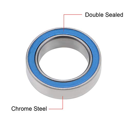 uxcell 6700-2RS Deep Groove Ball Bearing 10x15x4mm Double Sealed ABEC-3 Bearings 2-Pack - size: 10x15x4mm