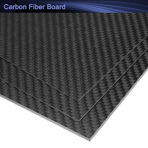MECCANIXITY 2 Pcs 3K Carbon Fiber Plate Panel Sheets, 300 x 200 x 2mm Carbon Fiber Board Plate Flexible for RC Aircraft, Model Car, Auto Parts (Twill Matte) - size: 300 x 200 x 2mm
