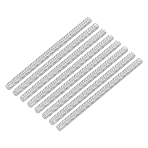 uxcell 8Pcs Fully Threaded Rod, M3 x 50mm 304 Stainless Steel Right Hand Thread Bar Studs M3-0.5 Thread Pitch for Furniture Machinery Assembly - size: M3 x 50mm