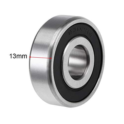uxcell 6302-2RS Deep Groove Ball Bearings Z2 15mm X 42mm X 13mm Double Shielded Carbon Steel 2pcs - size: 15mmx42mmx13mm