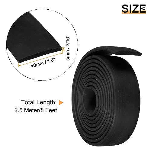 uxcell EPDM Rubber Foam Sheet Strip 3/16" T x 1.6" W x 8' L Rubber Sheet Rolls Weather Strip for DIY Gasket, Crafts, Insulation - size: 3/16" T x 1.6" W x 8' L