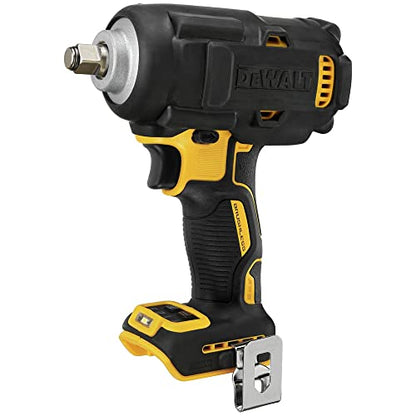 DEWALT 20V MAX Cordless Impact Wrench, 1/2' Hog Ring, Includes LED Work Light and Belt Clip, Bare Tool Only (DCF891B)