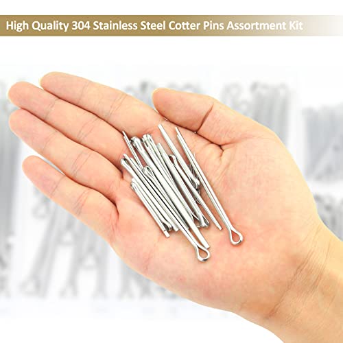 120 Pieces 6 Sizes Cotter Pins Assortment Kit, 304 Stainless Steel