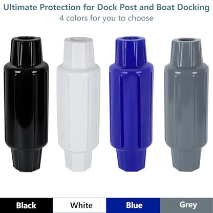 Dock Bumpers for Poles 2/4/6 Pack, Dock Post Bumpers 2" Diameter, Dock Bumpers for Docking Pole Bumpers for Post Slip-on Vertical Soft UV-Resistant Marine Grade Vinyl Black/White/Blue/Grey/Red/Purple - style: White-4 Pack