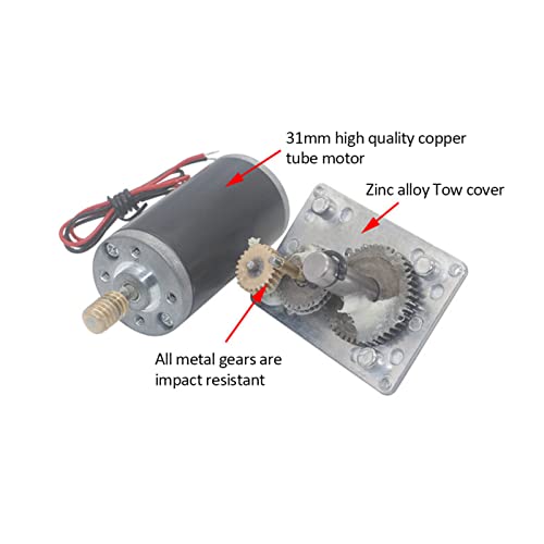 DC Worm Gear Motor, High Torque Speed Reduction Motor 24V - size: 30RPM