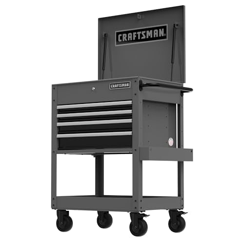 CRAFTSMAN Tool Chest with Wheels, Rolling Cart with Drawers, Power Outlets and USB Port, Steel Storage Tool Cabinet with 4 Drawers, Toolbox on Wheels, Supports up to 700 lbs, Grey (CMST98276GB) - color: Grey