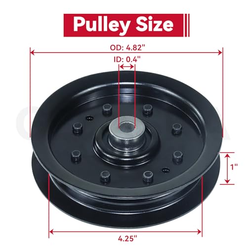 GELASKA 2Pack 753-08171 Idler Pulley 4.25 for Cub Cadet 50 inch RZT 50 Deck - color: A7 1x756-04129 Black
