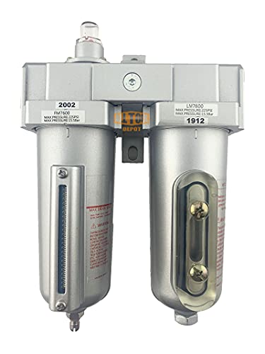 3/4" NPT HEAVY DUTY Industrial Grade 2 Stages Coalescing Filter Desiccant Dryer System For Compressed Air Lines, Metal Bowls, Great For Paint Spray And Plasma Cutter - color: 140 Cfm, 215 Psi (Manual Drain), size: 3/4" NPT