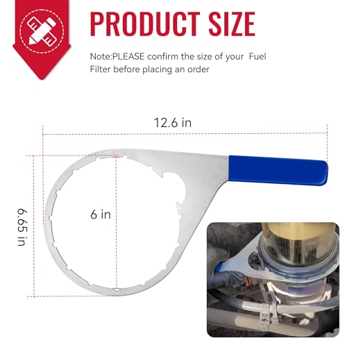 Magluv 6 Inch Colar/Vent Cap Fuel Filter Wrench for 380134 382 Compatible with Detroit Diesel Truck Engines, Davco 382 Filter Wrench, Replace fo Davco Filter Wrenchs (6 inch) - size: 6 inch