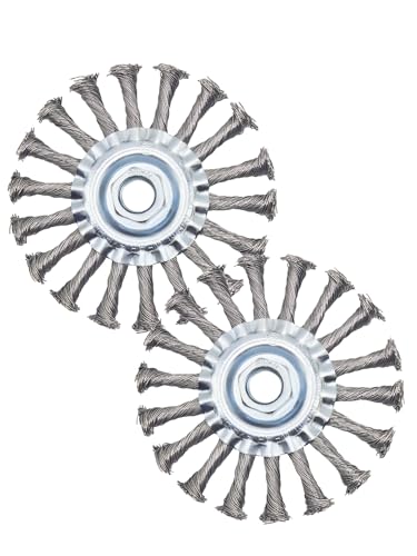 Wire Wheel Brush 4.5in for 4-1/2" Angle Grinder Rust Removal-2pcs - style: 4.5in Knotted