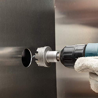 EZARC Carbide Hole Saw Kit, 3 Piece Carbide Tipped Hole Cutter with Pilot Drill bit for Hard Metal, Stainless Steel, Iron, Aluminum, Alloy - size: 3 in 1 | 7/8"-1-3/8", style: Hole Saw Kit
