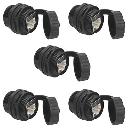 5PCS 10Gbps CAT7 Panel Mounting Shielded RJ45 Waterproof Connector - size: 5 Pieces CAT7