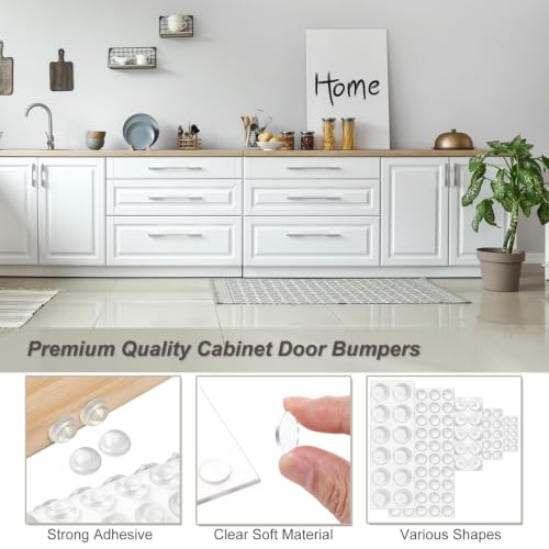 Bovinde Cabinet Door Bumpers Stopper Drawer Furniture Pads, 187PCS, Clear - color: Clear