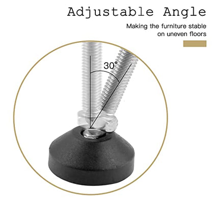 Bonsicoky M12 Metal Adjustable Leveling Feet, 5.1" x 1.9", 4 Pcs - size: M12,5.1" Height