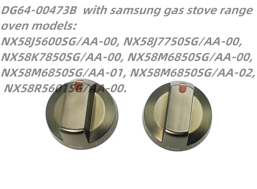 DG64-00473B Stove Knob for Samsung Gas Stove knobs with Samsung Range Oven NX58K7850SG NX58M6850SG NX58J7750SG NX58J5600SG 5 Pack