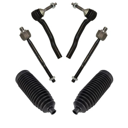 TRQ Front Steering Kit Steering Rack & Pinion Bellow Tie Rod - style: PSA27308