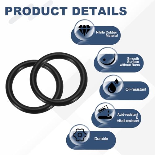 uxcell 10Pcs AS-323 O-Rings, Nitrile Rubber O-Rings 1-5/16" ID, 1-11/16" OD, 3/16" Width Round Sealing Gasket for Automotive Machine Plumbing Sealing Repair (70 Durometer, Black) - size: 1-5/16" ID, 1-11/16" OD, 3/16" Width