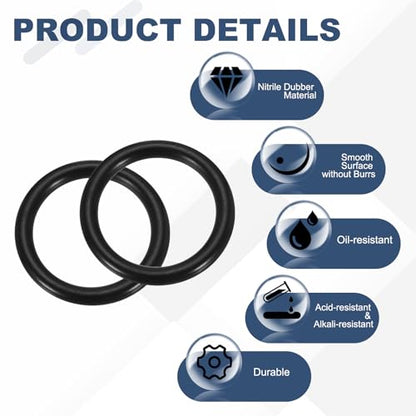 uxcell 10Pcs AS-323 O-Rings, Nitrile Rubber O-Rings 1-5/16" ID, 1-11/16" OD, 3/16" Width Round Sealing Gasket for Automotive Machine Plumbing Sealing Repair (70 Durometer, Black) - size: 1-5/16" ID, 1-11/16" OD, 3/16" Width