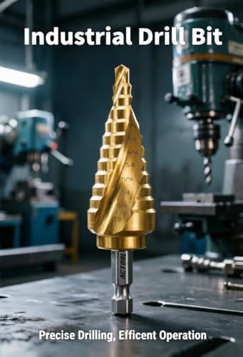 Industrial HSS Step Drill bit 3/16''-7/8'' with 1/4'' Hex Shank, Unibit Double Spiral Flute with TiN Coating for Metal, Stainless Steel, Aluminum, Plastic - size: 3/16''-7/8''