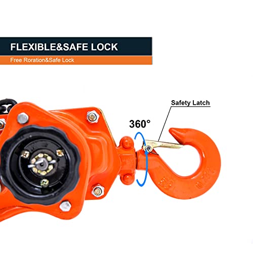 Lever Chain Hoist 10ft 1-1/2 ton Come Along Ratchet Puller Hoists - size: 3300lbs