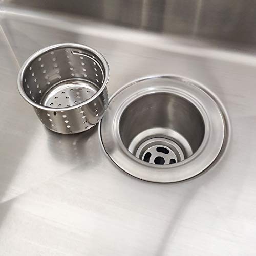 GZILA Kitchen Sink Drain Basket Only, 3-inch Basket for Kitchen Sink Strainer Replacement, Deep Cup Strainers with Handle, SUS 304 Stainless Steel - color: Stainless-steel