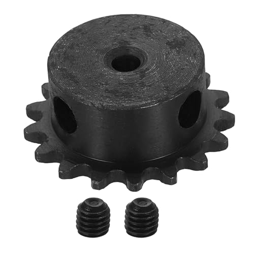 uxcell #25 Chain Roller Sprocket 5mm Bore 37.5mm OD, 17 Tooth C45 Carbon Steel ANSI #25 Roller Sprocket Round Hole with Set Screws for ISO 04C Chain, Black - size: 5mm Bore 37.5mm OD, 17 Tooth