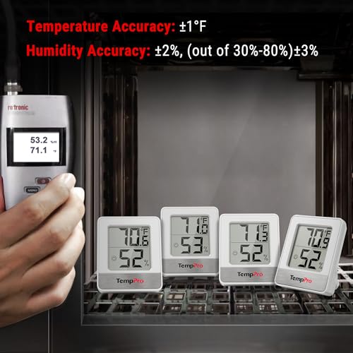TempPro TP49 3 Pack Digital Hygrometer Indoor Thermometer - color: White Indoor Thermometer