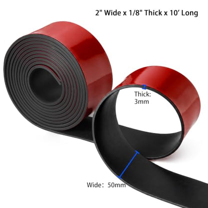 Self-Adhesive Solid Rubber Strip - 2" W x 1/8" T x 120" L - size: 2" Wide x 1/8" Thick x 10' Long