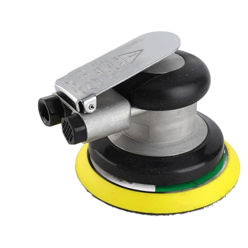 Air Sander Machine, AT-780 5inch/4inch 10000rpm Handheld Air Random Orbital Sander Round Grinder Polisher Pneumatic Sanding Tool for Automotive, Furniture, Wood, Stone, etc(5inch)