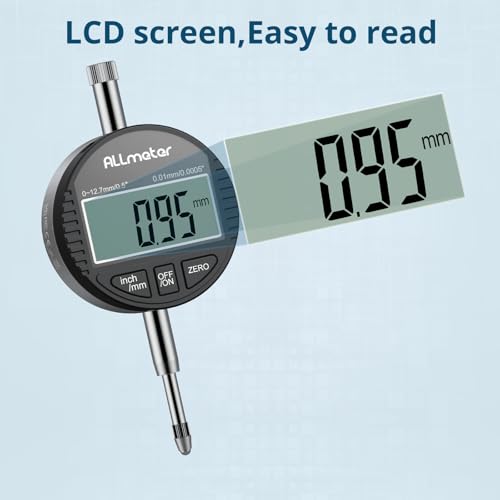 Digital Dial Indicator 0-12.7mm,0.01mm Precision with LCD Display - size: 0-12.7mm,0.01mm