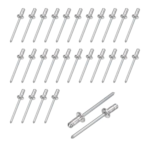 HARFINGTON 50pcs Aluminum Large Head Grip Rivets 5/32" x 1/4" - size: 5/32" x 1/4"