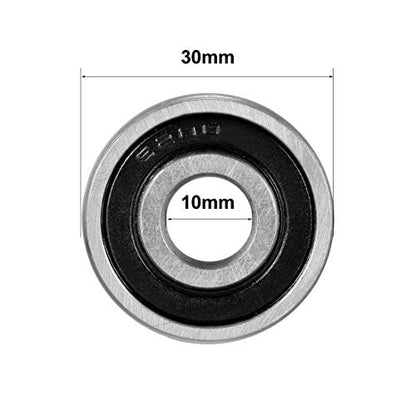 uxcell 6200-2RS Deep Groove Ball Bearing 10mm x 30mm x 9mm Double Sealed Carbon Steel Bearings 8pcs - size: 10mmx30mmx9mm