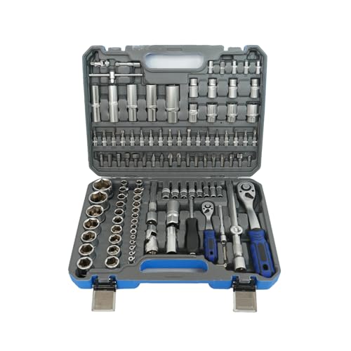 108 Pcs 72-Tooth Ratchet Socket Set, 1/2" & 1/4" Drive Set