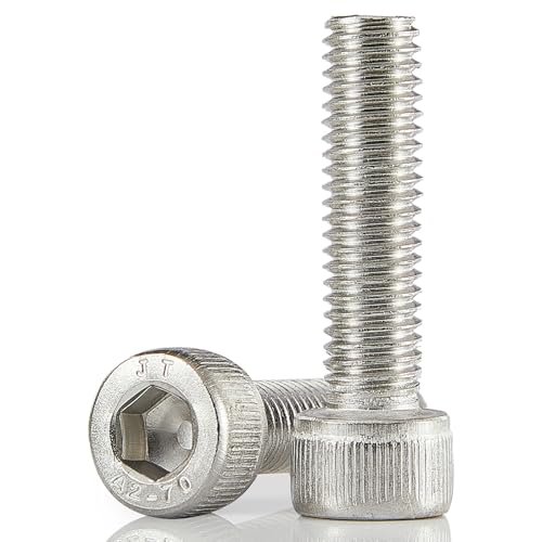 M8-1.25 x 50mm Socket Head Cap Screws Bolt, 304 Stainless Steel (A2-70), Metric Allen Hex Drive, Bright Finish, Fully Threaded, Quantity 10 - size: M8 x 50mm(10PCS)