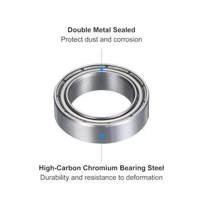 uxcell 6700ZZ Deep-Groove Ball Bearings for Rollers, 10mm x 15mm x 4mm Seal Bearings with Fiber Gloves, Double Metal Sealed Bearing Steel Skateboard Bearings 10Pcs - size: 6700ZZ