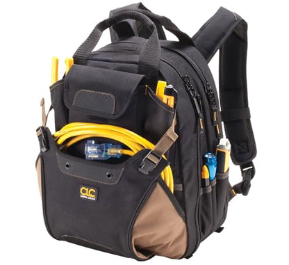 CLC Work Gear 1134 Carpenter's Tool Backpack, 44 Pockets, Padded Back Support, Black - style: 44 Pocket Tool Backpack