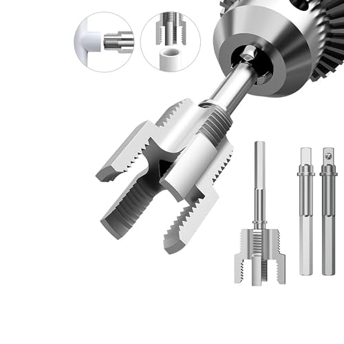 HUHAO Integrated Internal & External Pipe Threading Tool with 1/2'' & 3/4'' Dies, Electric Drill Compatible 2 in 1 Pvc Pipe Threader Kit, Dual-Function Pipe Thread Cutting Tool,3/4" - size: 1pc(3/4")