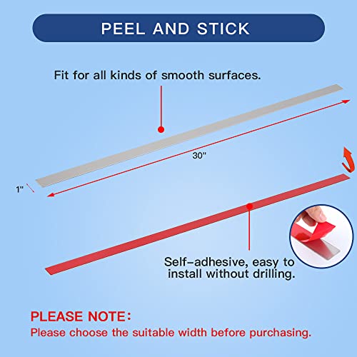 304 Brushed Stainless Steel Sheet Gap Filler, Metal Trim Strip for Wall Oven/Microwave Combo/Range/Cooktop, Self-Adhesive Gap Cover, 30" Long, 1'' Wide, 20Ga Thickness - size: 1'' Wide