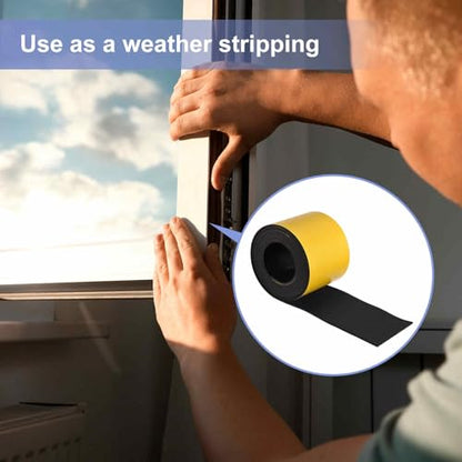 MECCANIXITY Adhesive Neoprene Rubber Strips Sheet Thick - color: Yellow, size: 4" x 118" x 0.12"