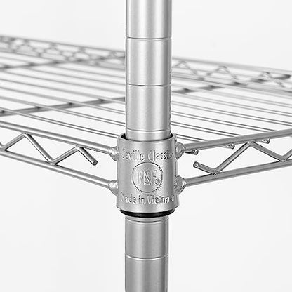 UltraDurable 6-Tier NSF Steel Wire Shelving, 48"W x 18"D x 75"H - color: Steel, size: 6-Tier Shelving, 48" W x 18" D
