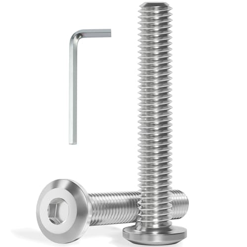 VGBUY M6-1.0 x 70 mm 25Pcs Flat Head Hex Socket Cap Screws Bolts,304 Stainless Steel 18-8,Full Thread,Hex Spanner Included (VG30115) - size: M6 x 70-25pcs